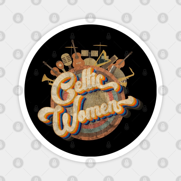 Tshirt Music Designs Vintage Retro - Celtic Women Magnet by kumurkumur